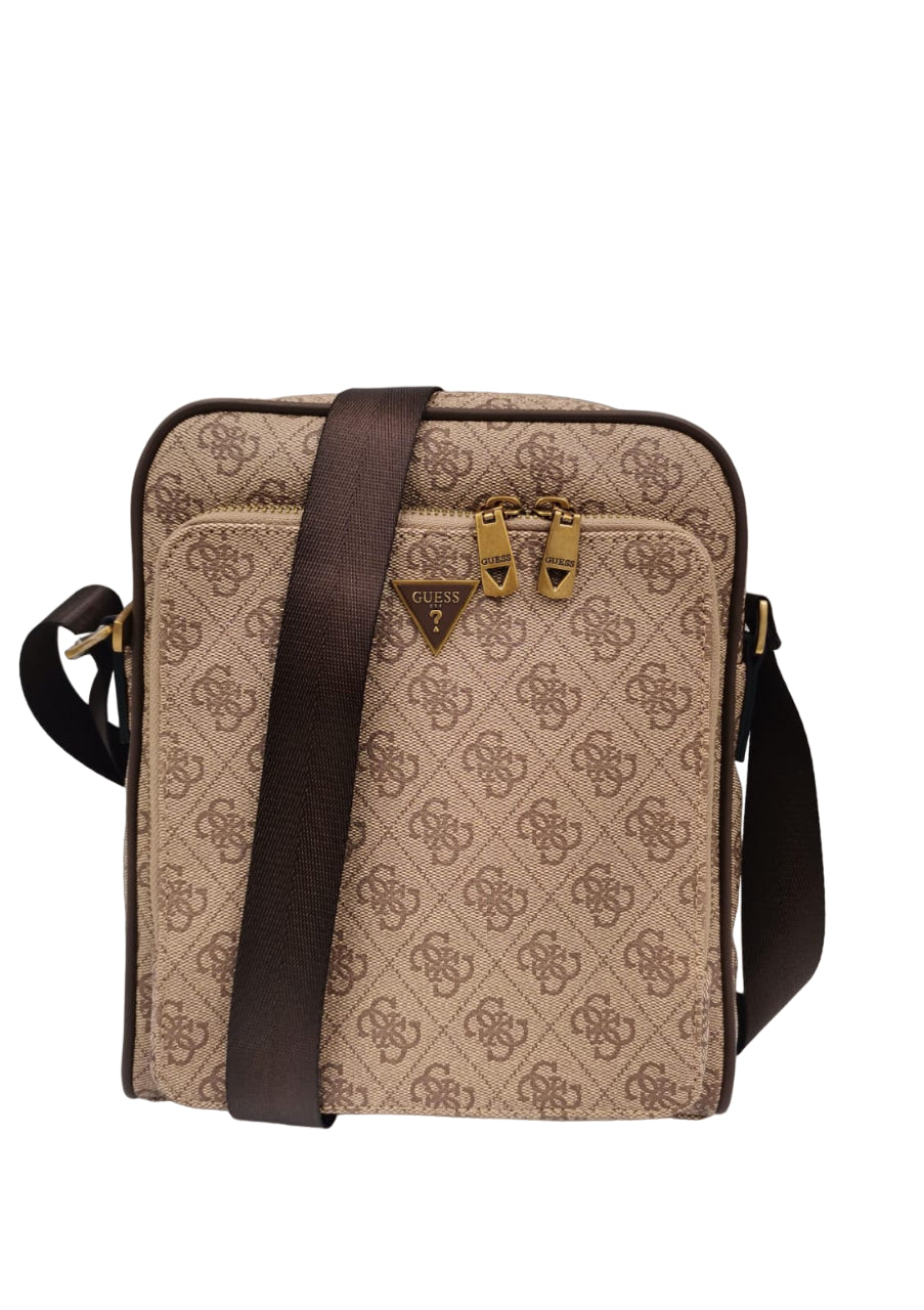 Borsello Guess Uomo Milano Top Zip Marrone/nocciola