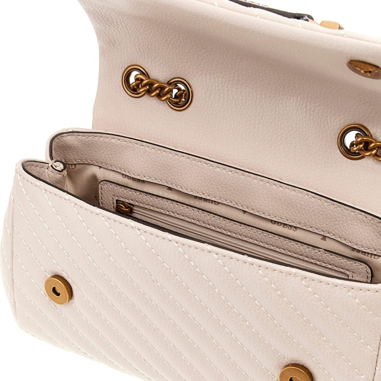 Borsa a Spalla Guess Donna Sela Avorio