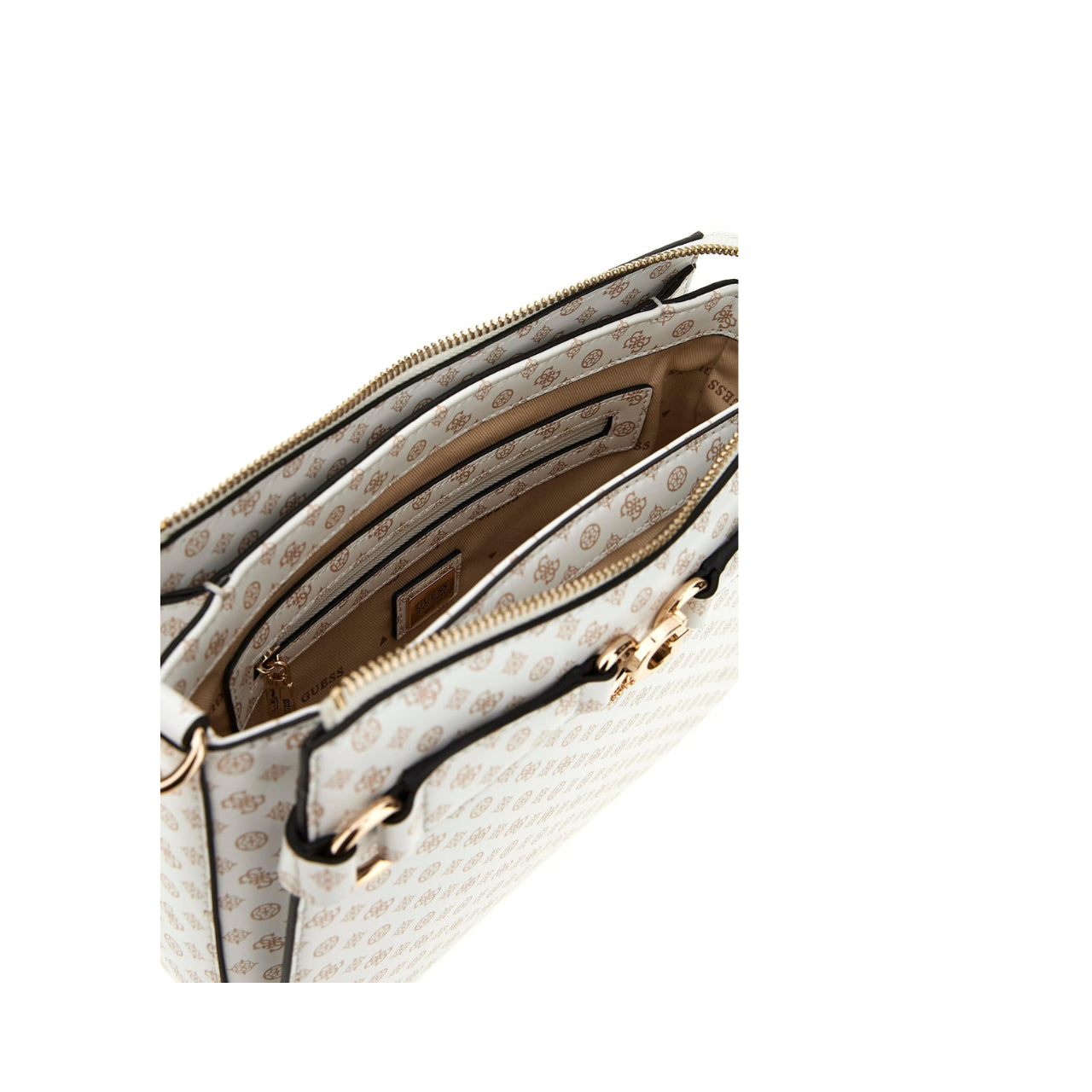 Borsa a Tracolla Guess Donna Arlena Logo Bianco/rosa