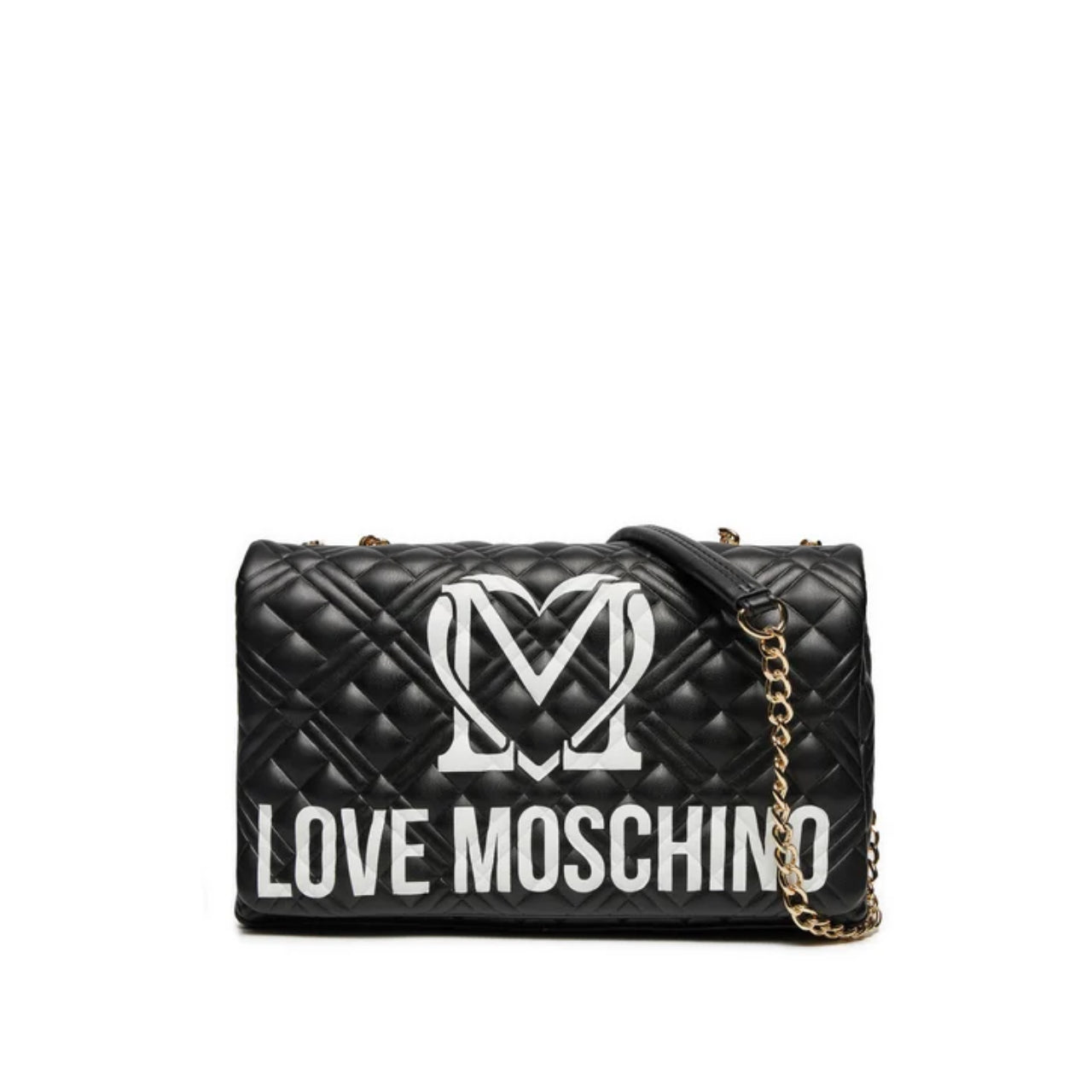 Borsa a Tracolla Love Moschino Donna Quilted Nero/bianco