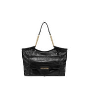 Borsa a Mano Love Moschino Donna Super Soft Croco Nero