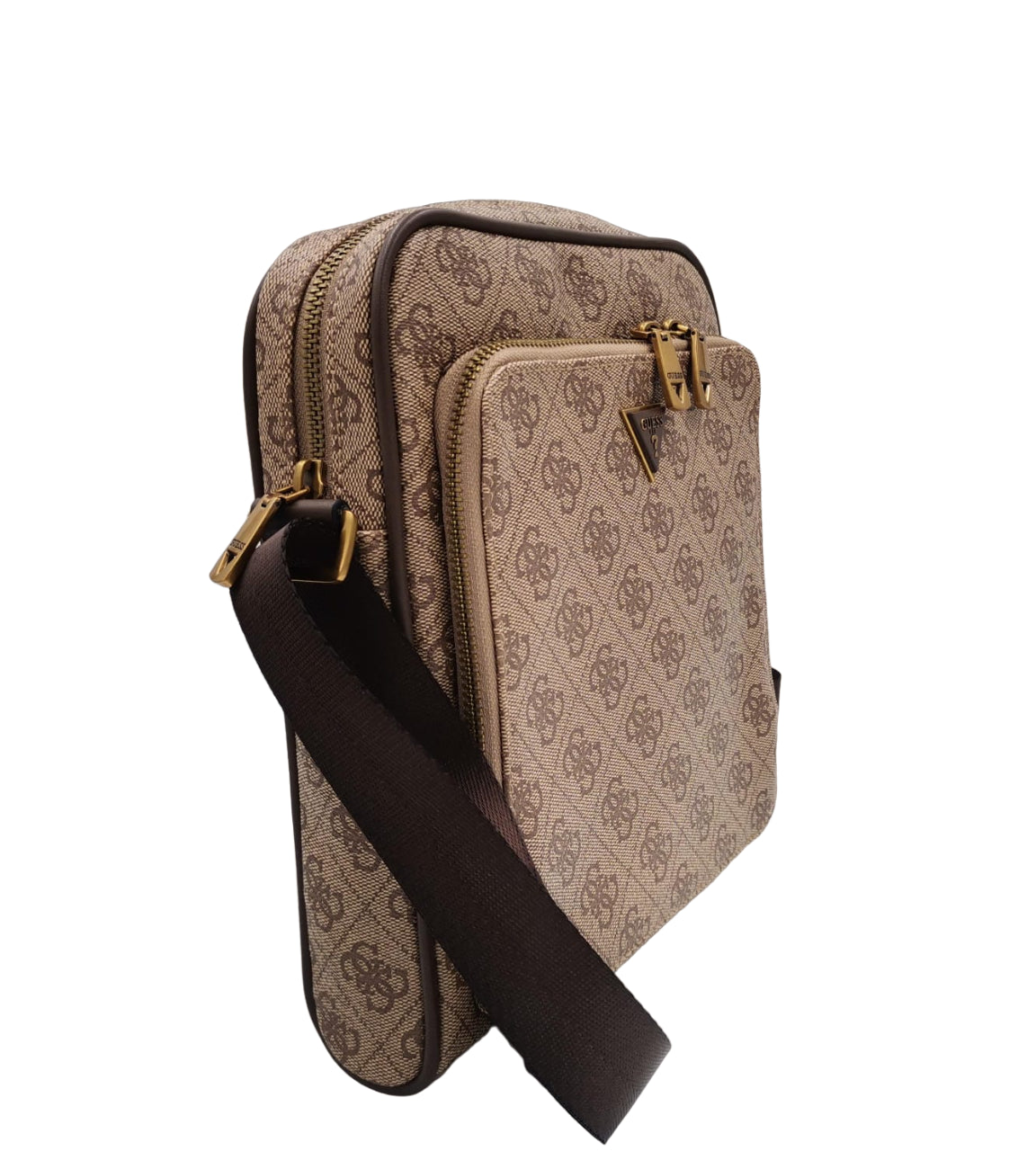 Borsello Guess Uomo Milano Top Zip Marrone/nocciola