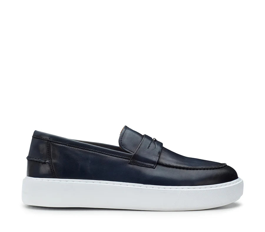 Mocassini GUARDIANI Uomo Low leather Blu