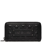 Portafoglio Love Moschino Donna Quilted Large Nero/grigio