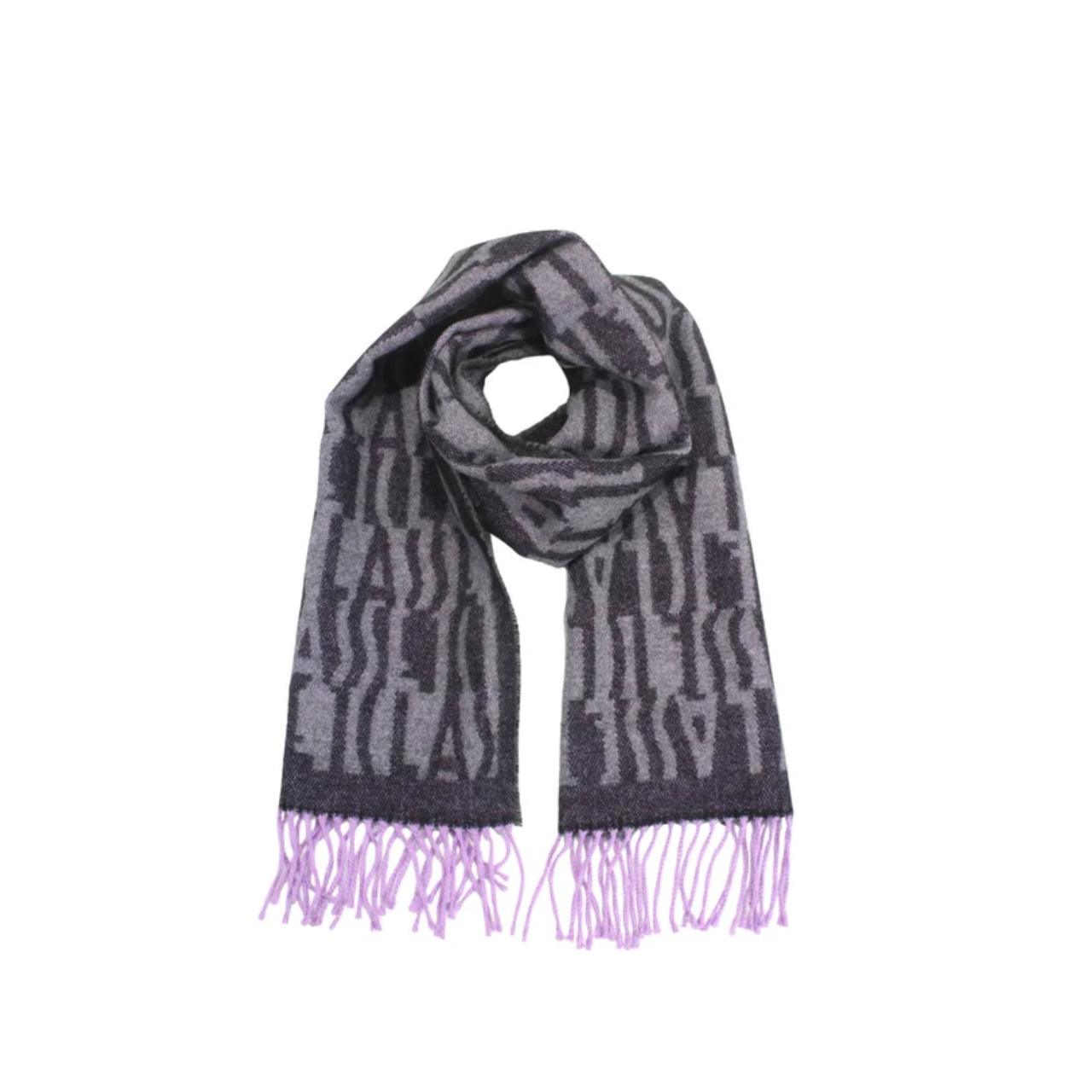 Sciarpa Alviero Martini 1^ Classe Donna Loghi Allover grigio/lilla