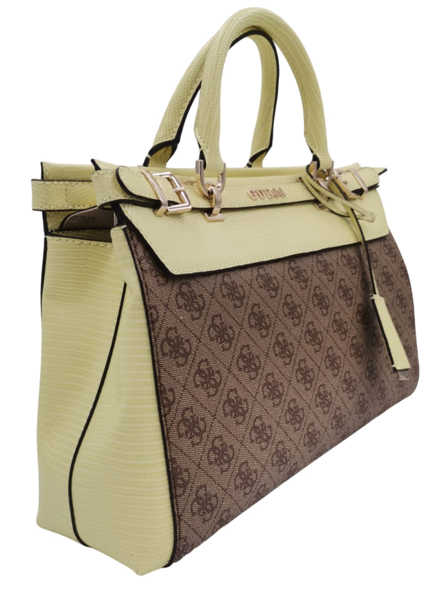 Borsa a Mano Guess Donna Sestri Logo Luxury Giallo