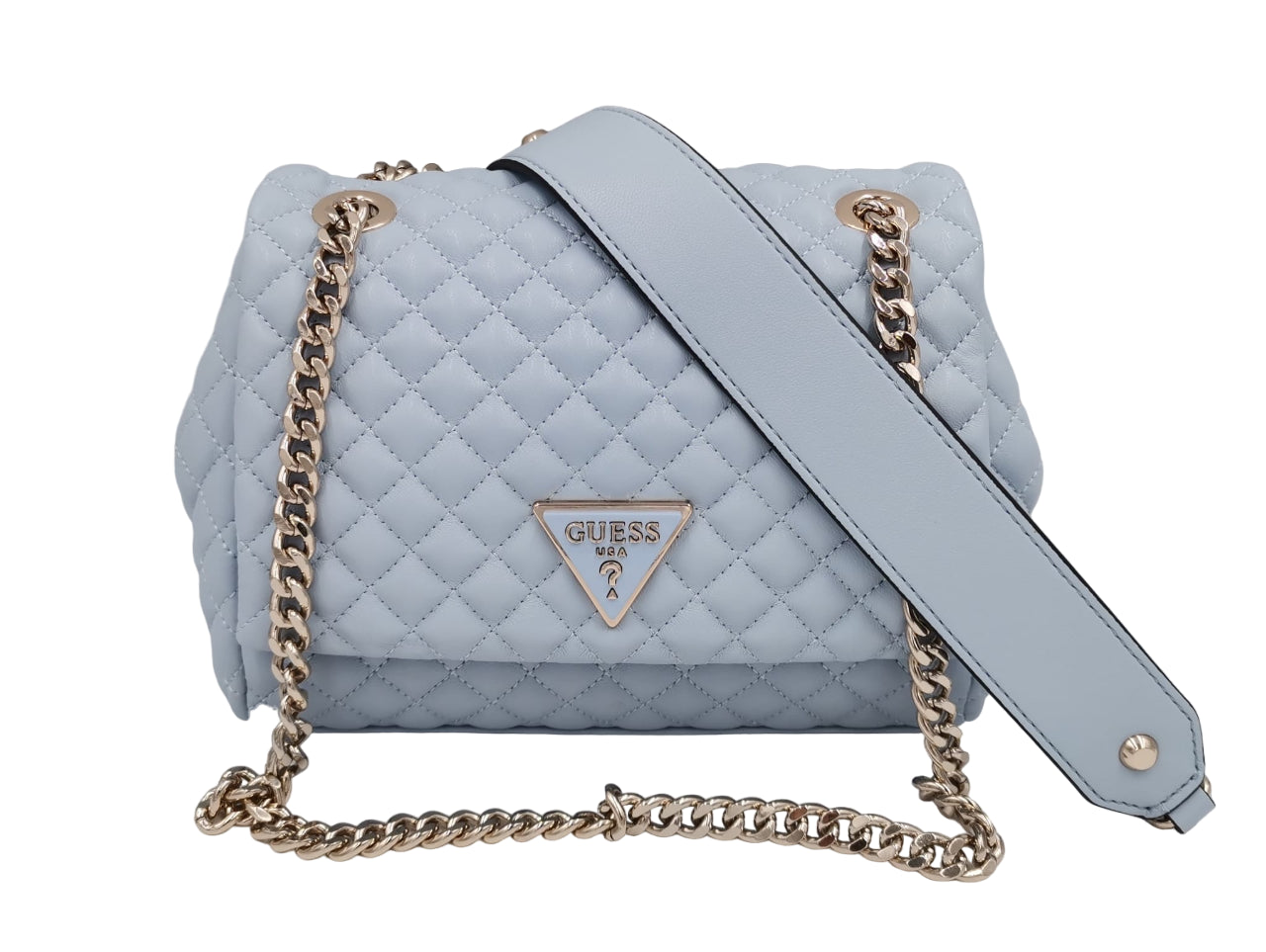 Borsa a Tracolla Guess Donna Rianee Quilt Celeste