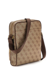 Borsello Guess Uomo Milano Top Zip Marrone/nocciola