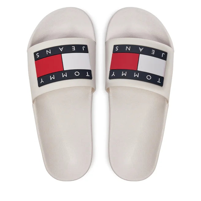 ciabatta Tommy Hilfiger Donna Tommy Jeans Flag Bianco