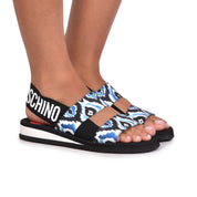 Sandalo Love Moschino Donna Soft Sandal Nero/Bianco/Celeste