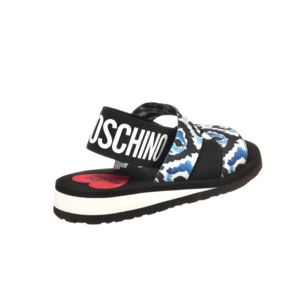 Sandalo Love Moschino Donna Soft Sandal Nero/Bianco/Celeste