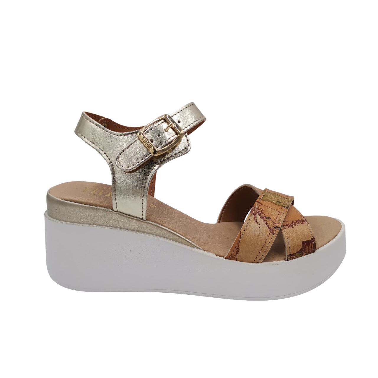 Sandalo Alviero Martini 1^ Classe Donna E153 Platino/Geo Beige