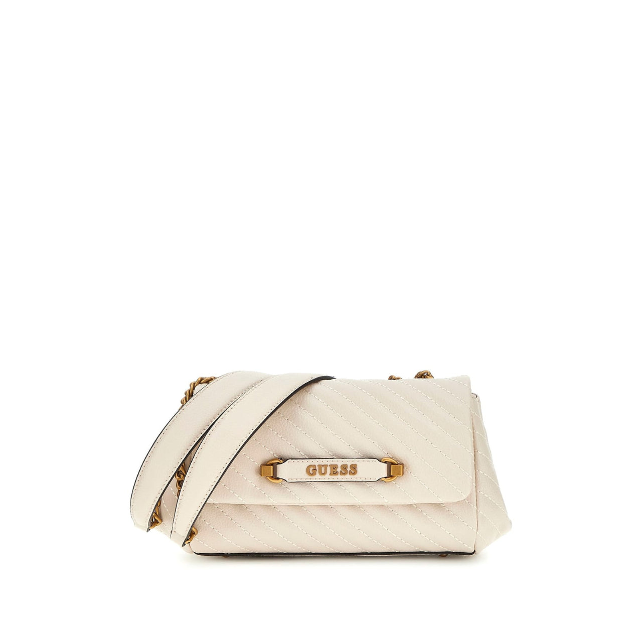 Borsa a Spalla Guess Donna Sela Avorio