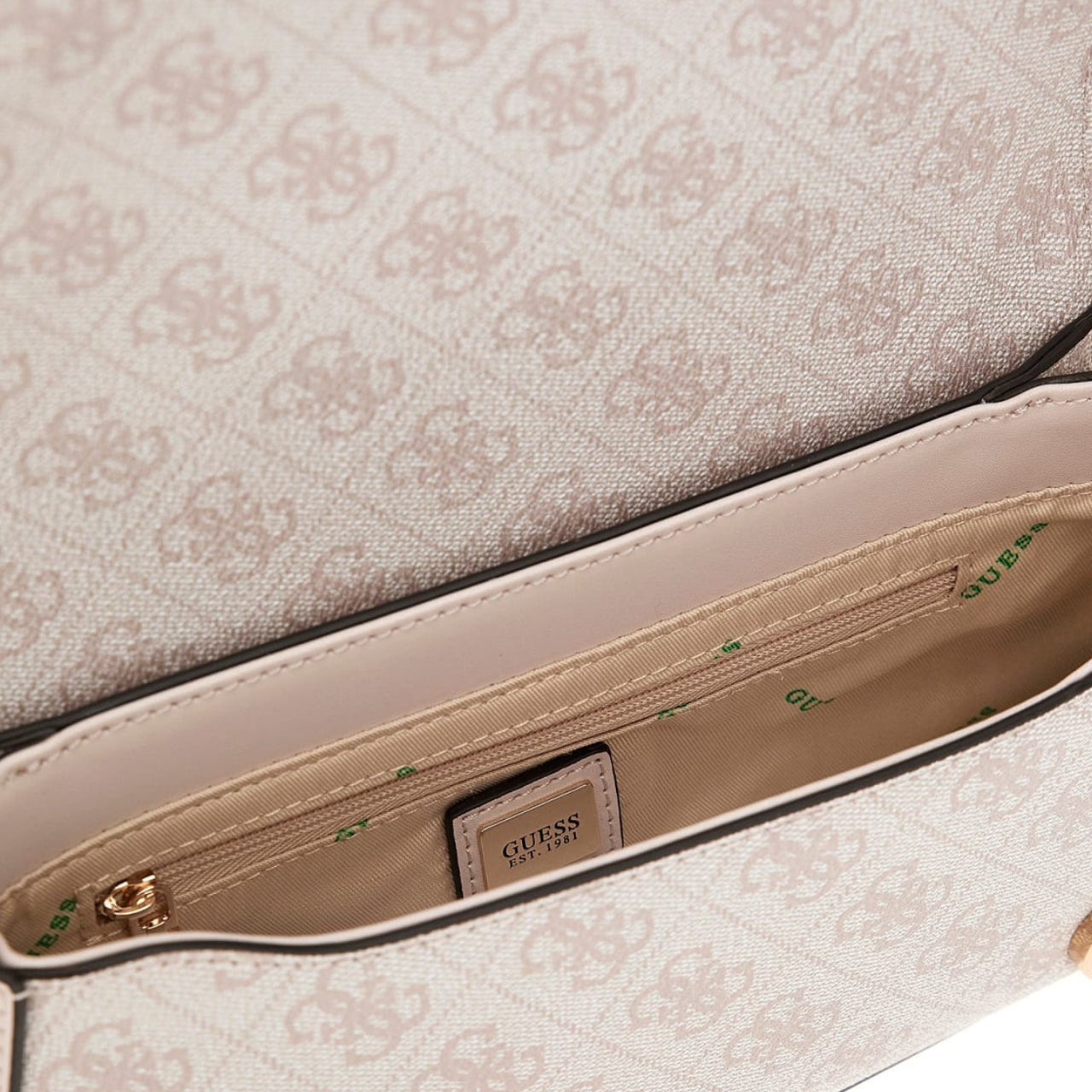 Borsa a Tracolla Guess Donna Eco Mietta Bianco/rosa