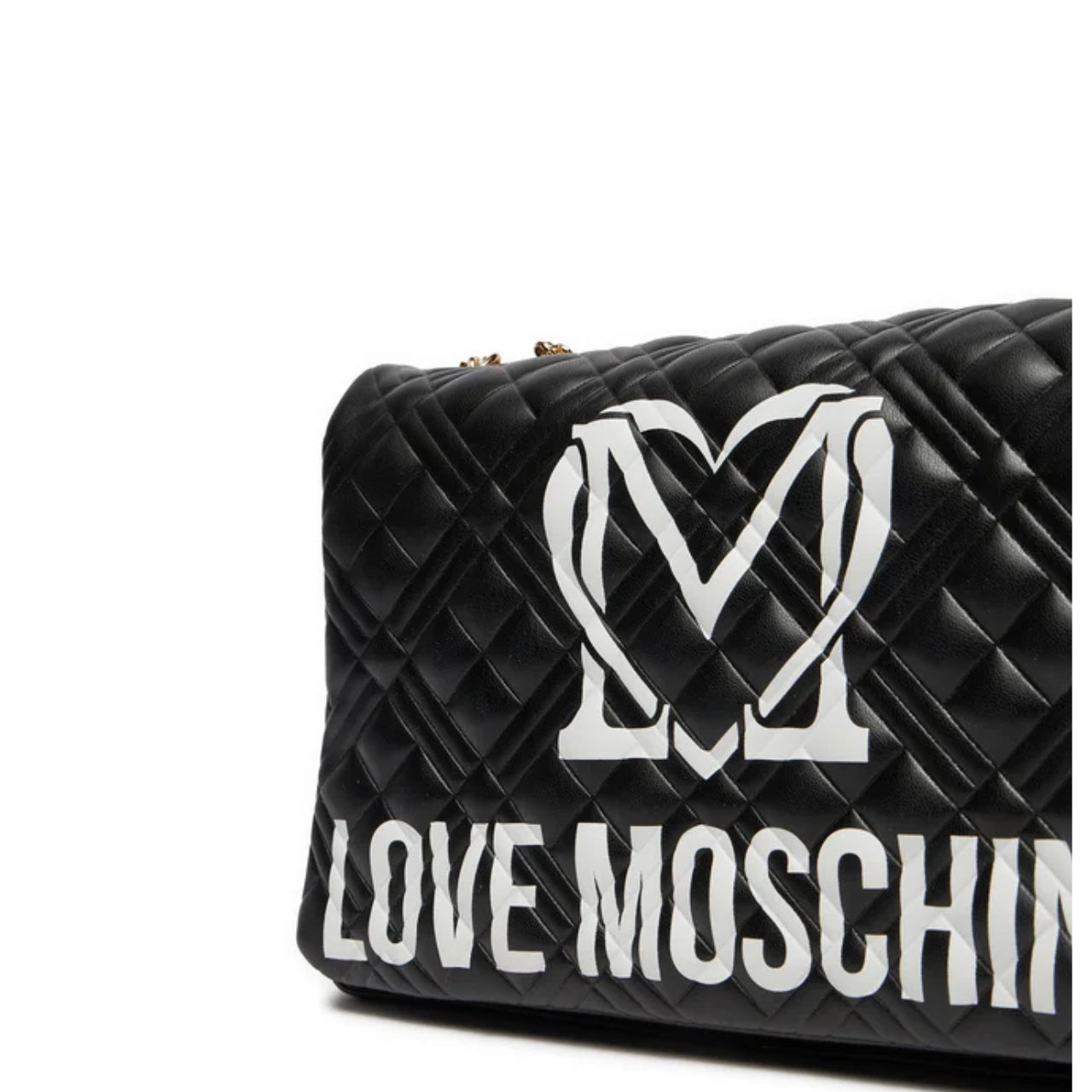 Borsa a Tracolla Love Moschino Donna Quilted Nero/bianco