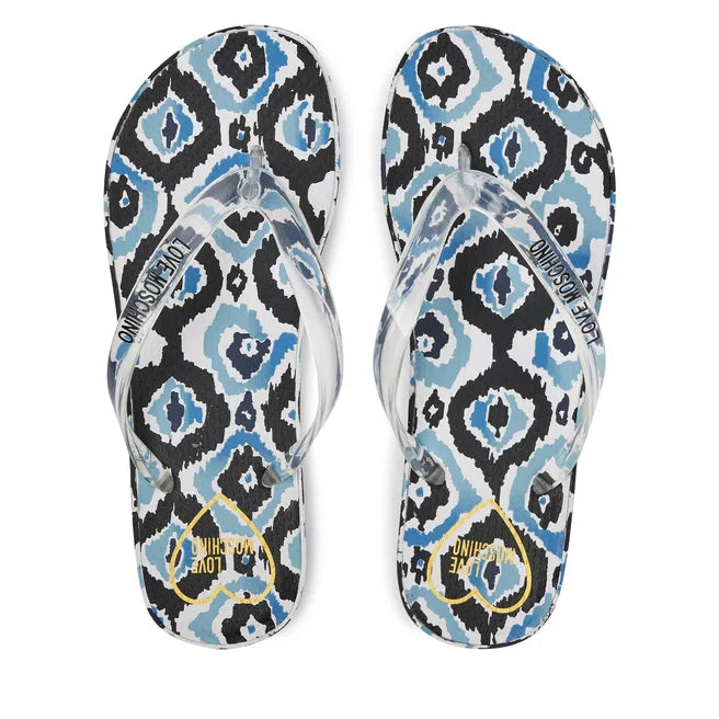infradito Love Moschino Donna Rubber Slider Celeste