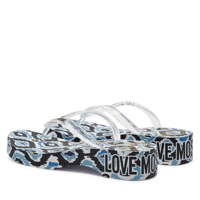 infradito Love Moschino Donna Rubber Slider Celeste