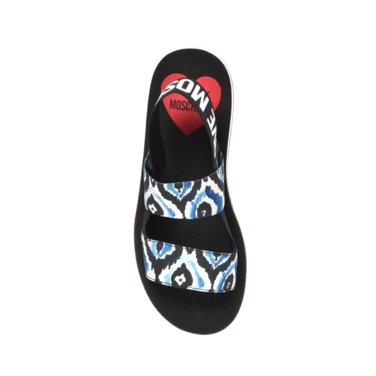 Sandalo Love Moschino Donna Soft Sandal Nero/Bianco/Celeste