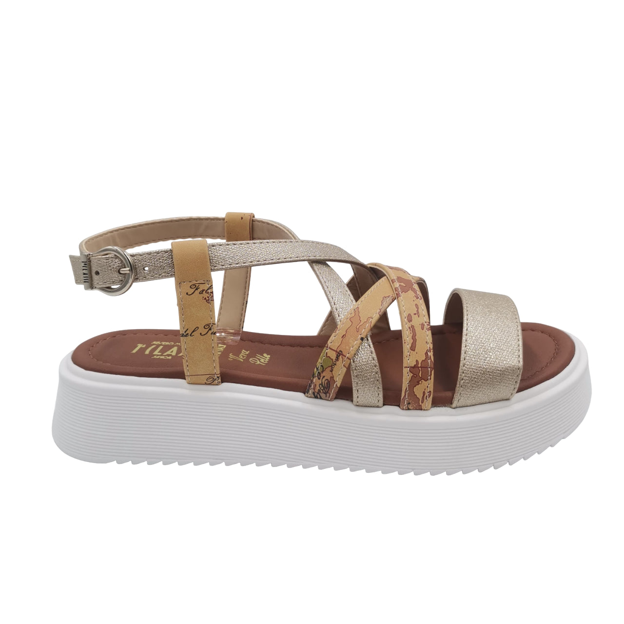 Sandalo Alviero Martini 1^ Classe Donna 1240 Geo Beige/Platino