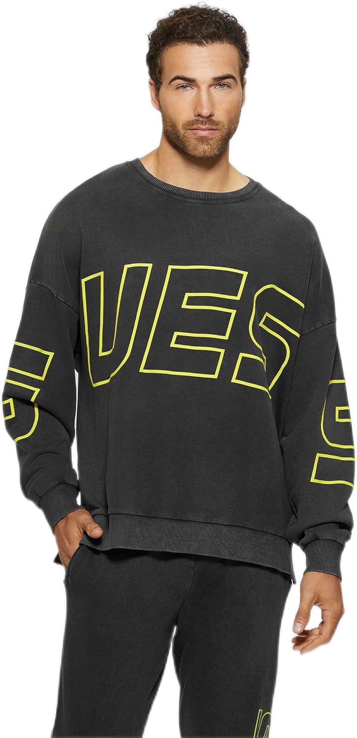 Felpa Guess Uomo Grigio/Giallo pfashion –