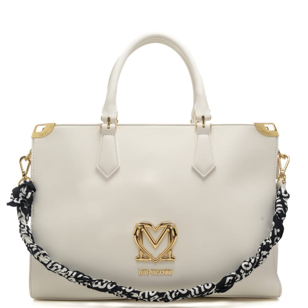 Borsa a Mano Love Moschino Donna Lady foulard Bianco