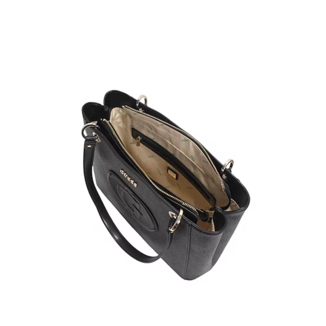 Borsa a Spalla Guess Donna Eco Mietta Nero/Carbone