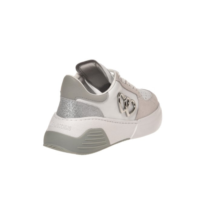 Sneakers Love Moschino Donna Star Love Bianco/grigio