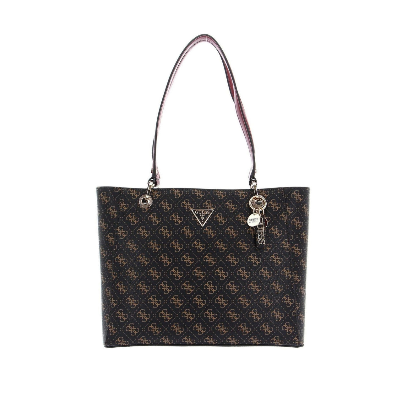 Borsa a Spalla Guess Donna Noelle Marrone scuro