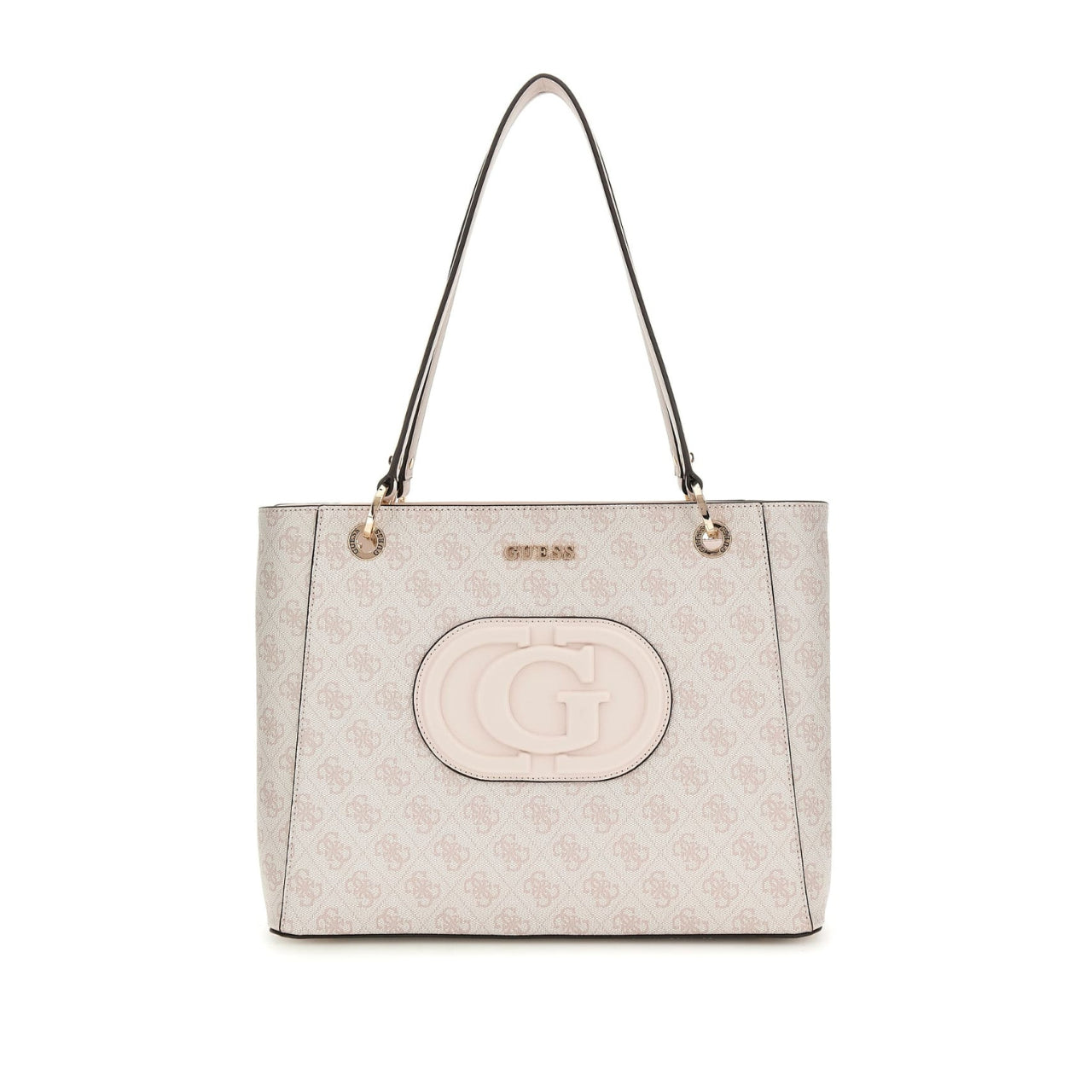 Borsa a Spalla Guess Donna Eco Mietta Bianco/cipria