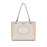 Borsa a Spalla Guess Donna Eco Mietta Bianco/cipria