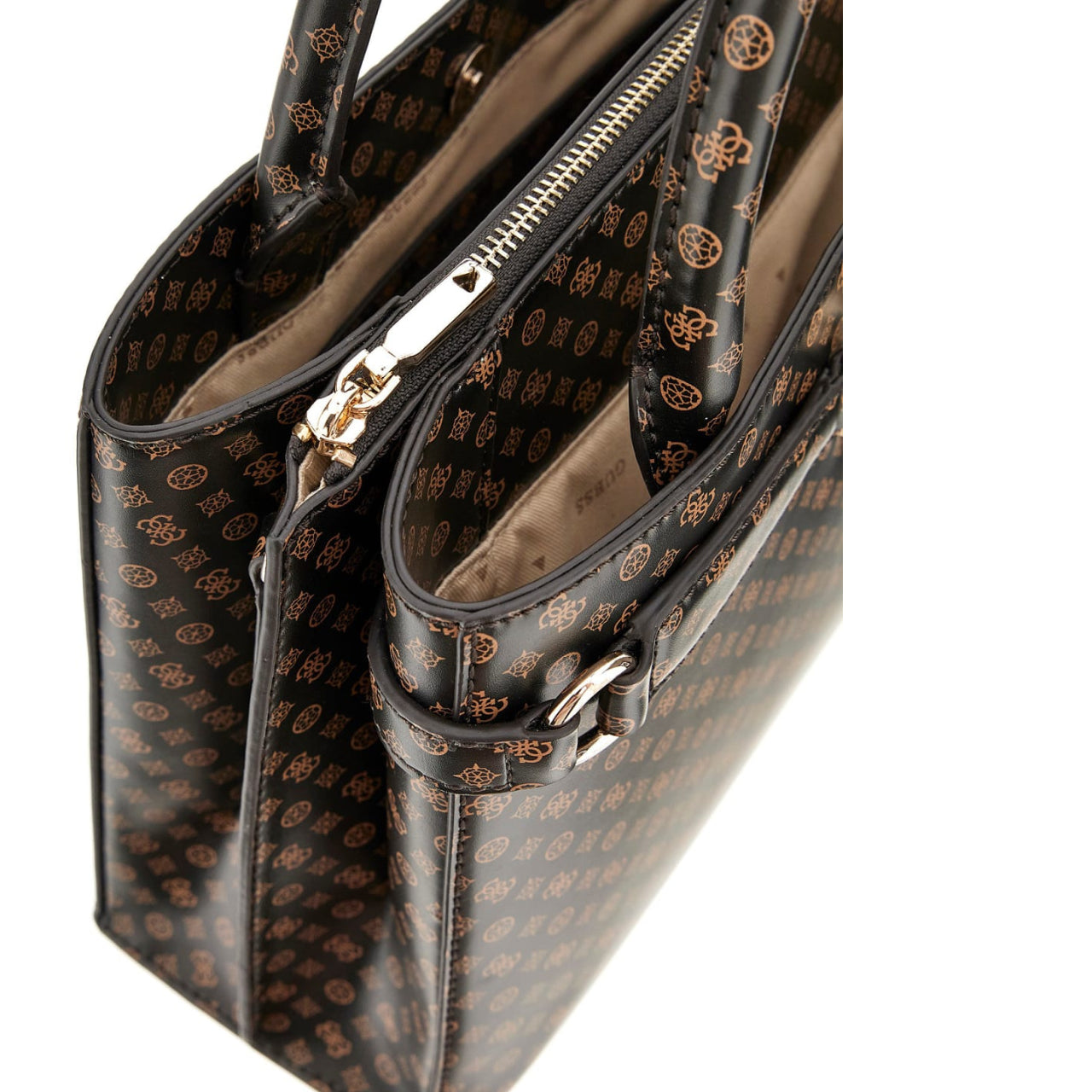 Borsa a Mano Guess Donna Arlena Logo Marrone