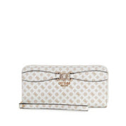 Portafoglio Guess Donna Arlena Logo Bianco/Nocciola