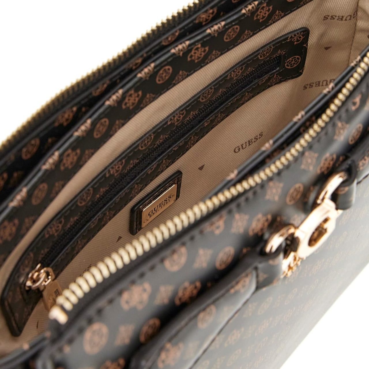 Borsa a Tracolla Guess Donna Arlena Logo Marrone
