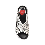 Sandalo Love Moschino Donna Heart Love Bianco/nero