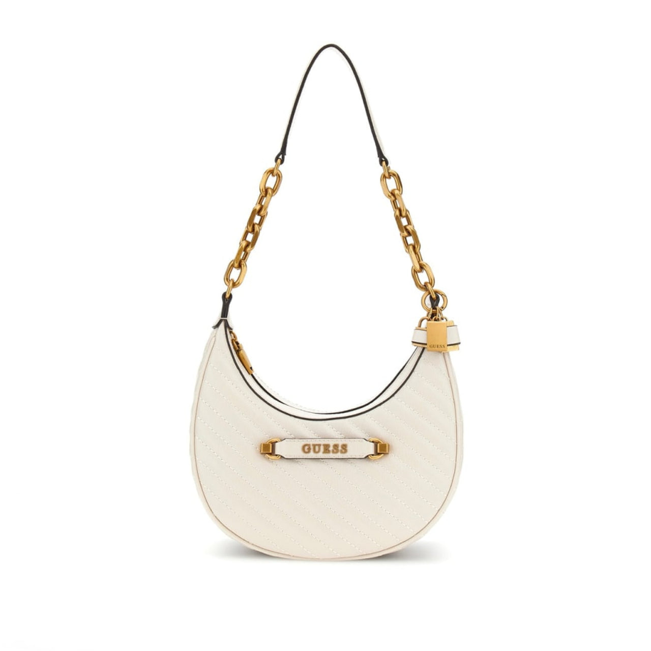 Borsa a Spalla Guess Donna Sela Avorio