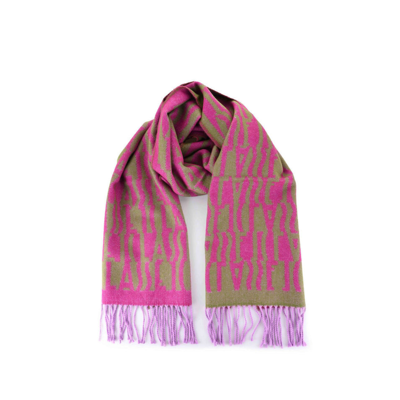 Sciarpa Alviero Martini 1^ Classe Donna Loghi Allover Fucsia/Verde