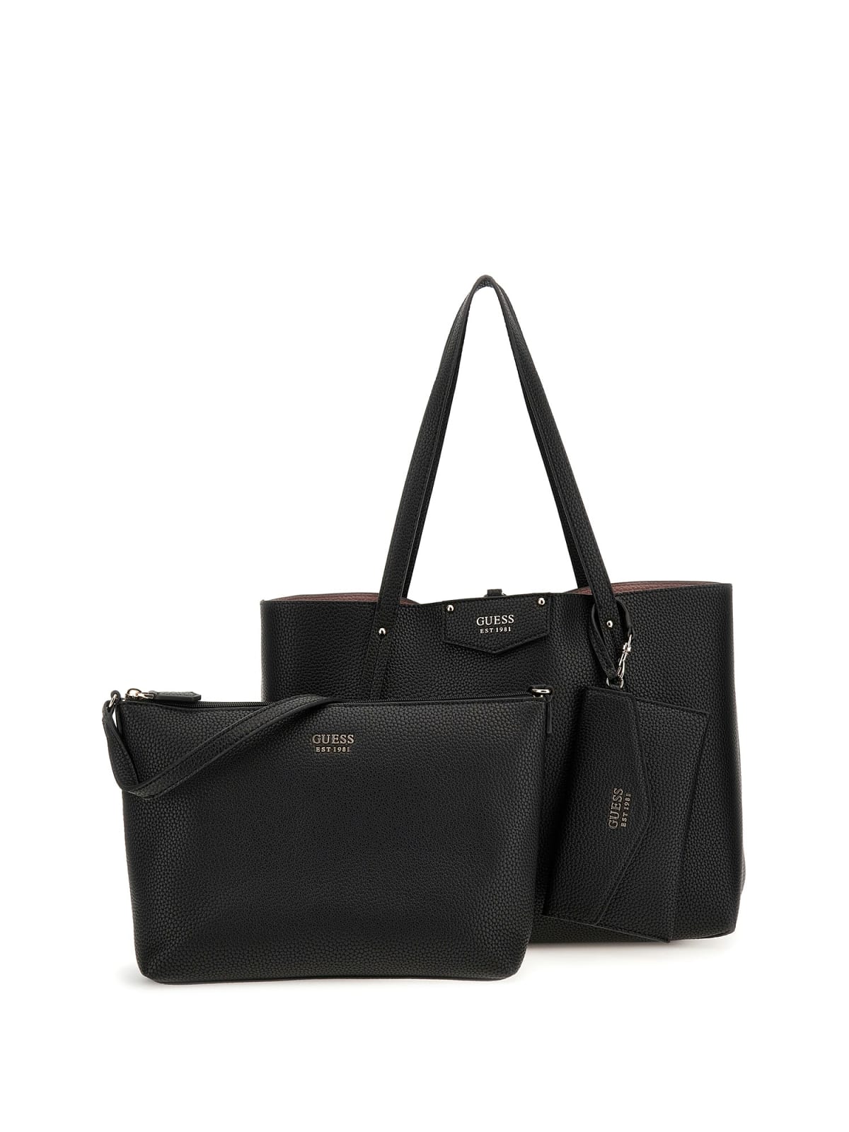 Borsa a Spalla Guess Donna Eco Brenton Nero