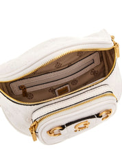 Borsa a Tracolla Guess Donna Izzy Peony Mini Bianco