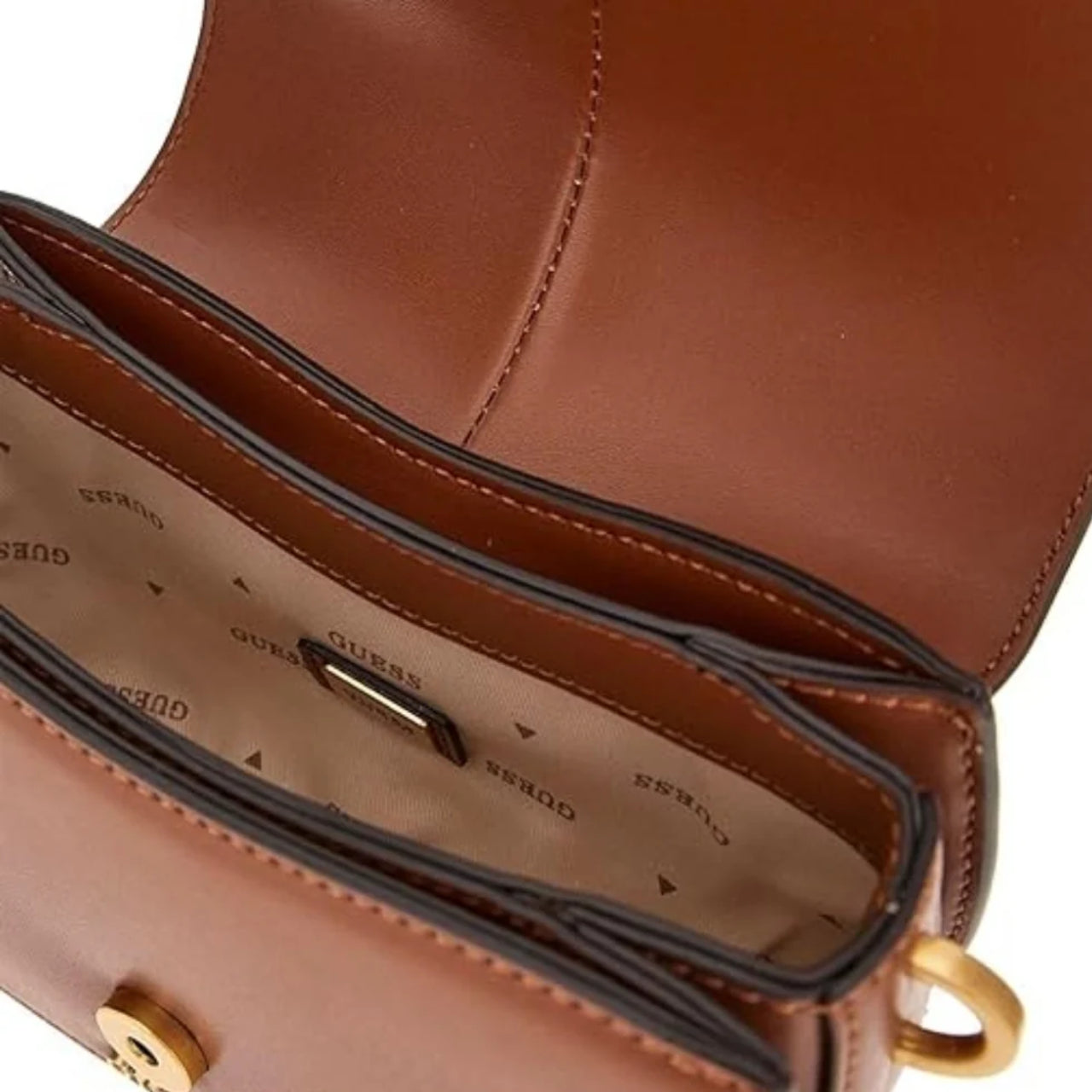 Borsa a Spalla Guess Donna Kuba Mini Cognac