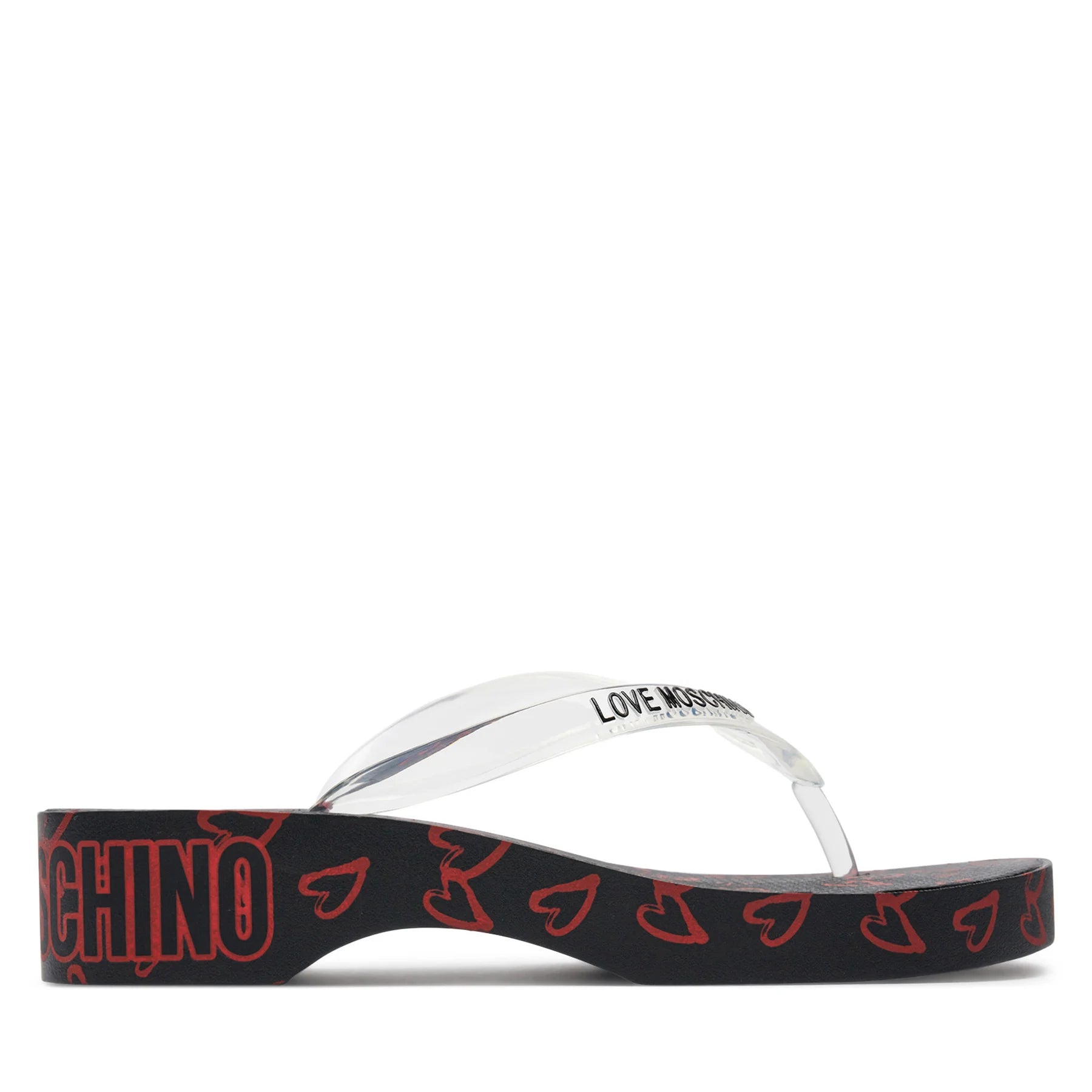 infradito Love Moschino Donna Rubber Slider Nero/rosso