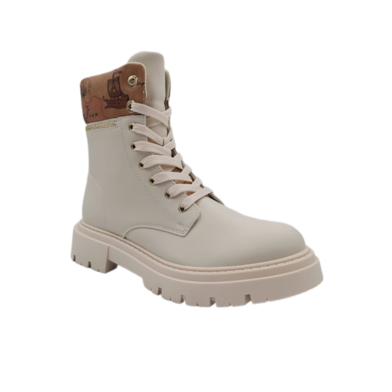 Anfibi Alviero Martini 1^ Classe Donna 2024 Bianco/Geo Beige