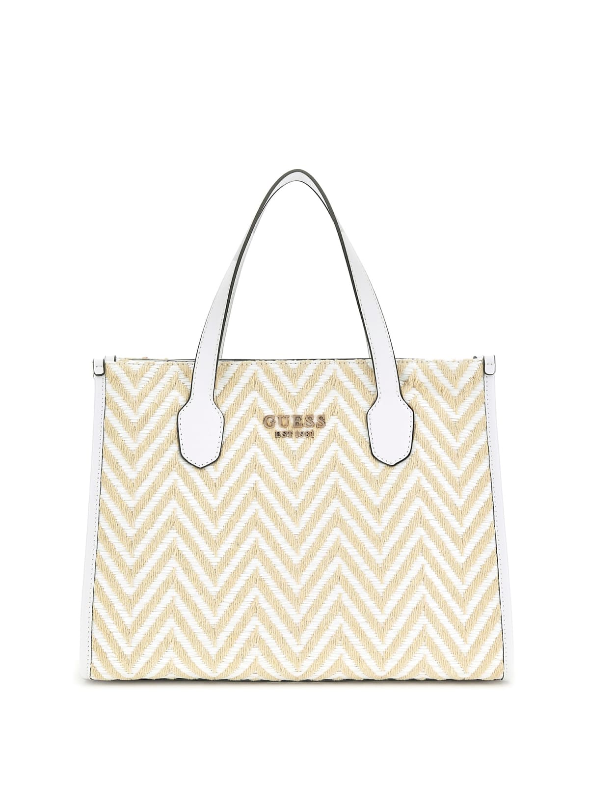 Borsa a Mano Guess Donna Silvana Bianco/beige