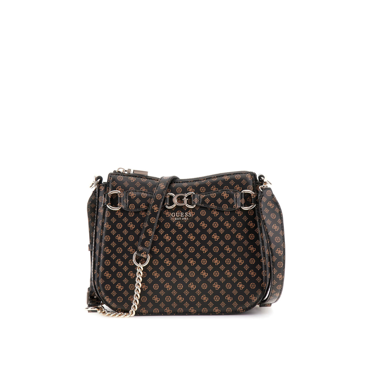 Borsa a Tracolla Guess Donna Arlena Logo Marrone