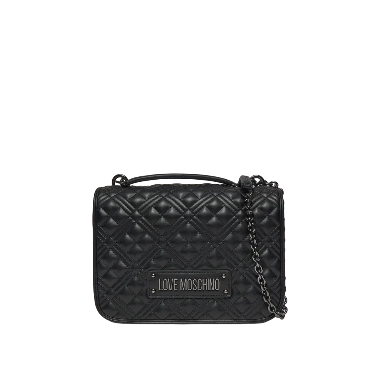 Borsa a Tracolla Love Moschino Donna Quilted Nero/grigio