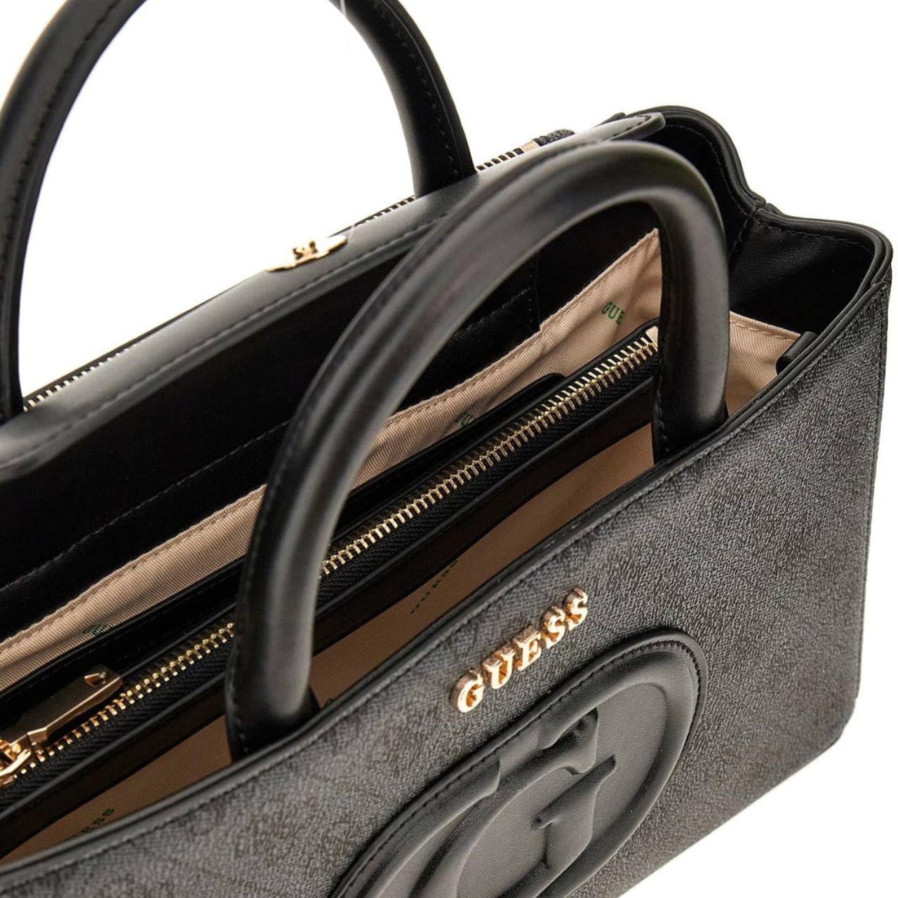 Borsa a Mano Guess Donna Eco Mietta Grigio/nero
