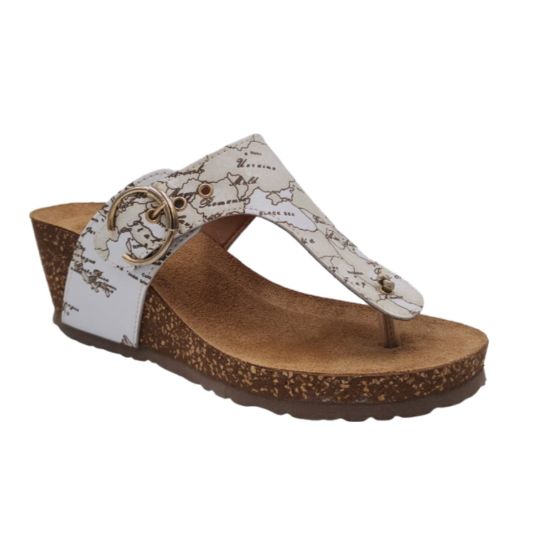 zeppa Alviero Martini 1^ Classe Donna Woman flip-flop Geo White
