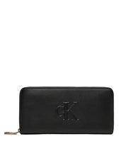 Portafoglio Calvin Klein Donna Sculpted Zip Nero