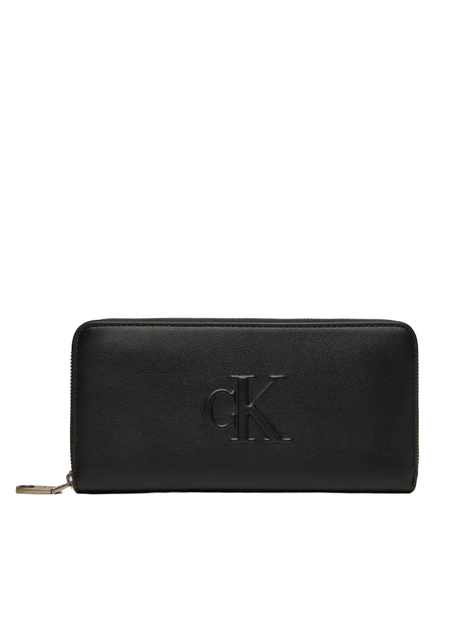 Portafoglio Calvin Klein Donna Sculpted Zip Nero