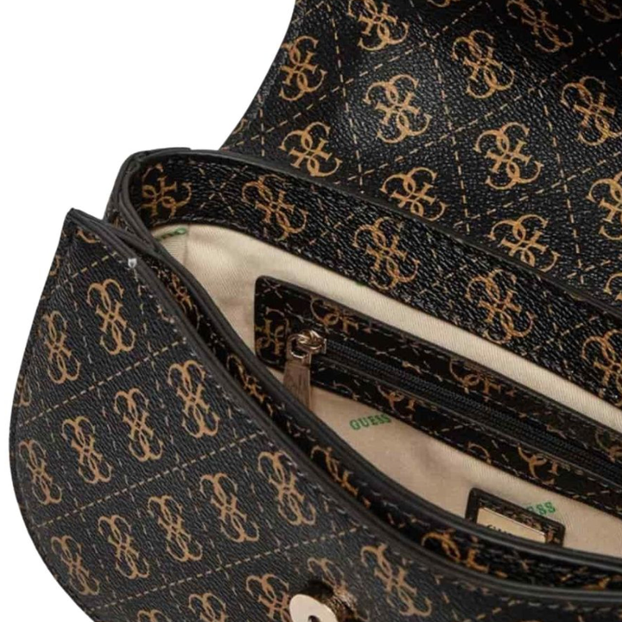 Borsa a Spalla Guess Donna ECO ERICA Marrone/nocciola
