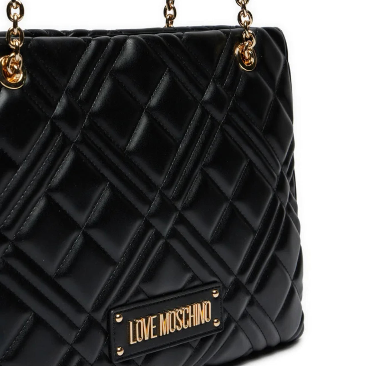 Borsa a Spalla Love Moschino Donna Quilted Nero/oro